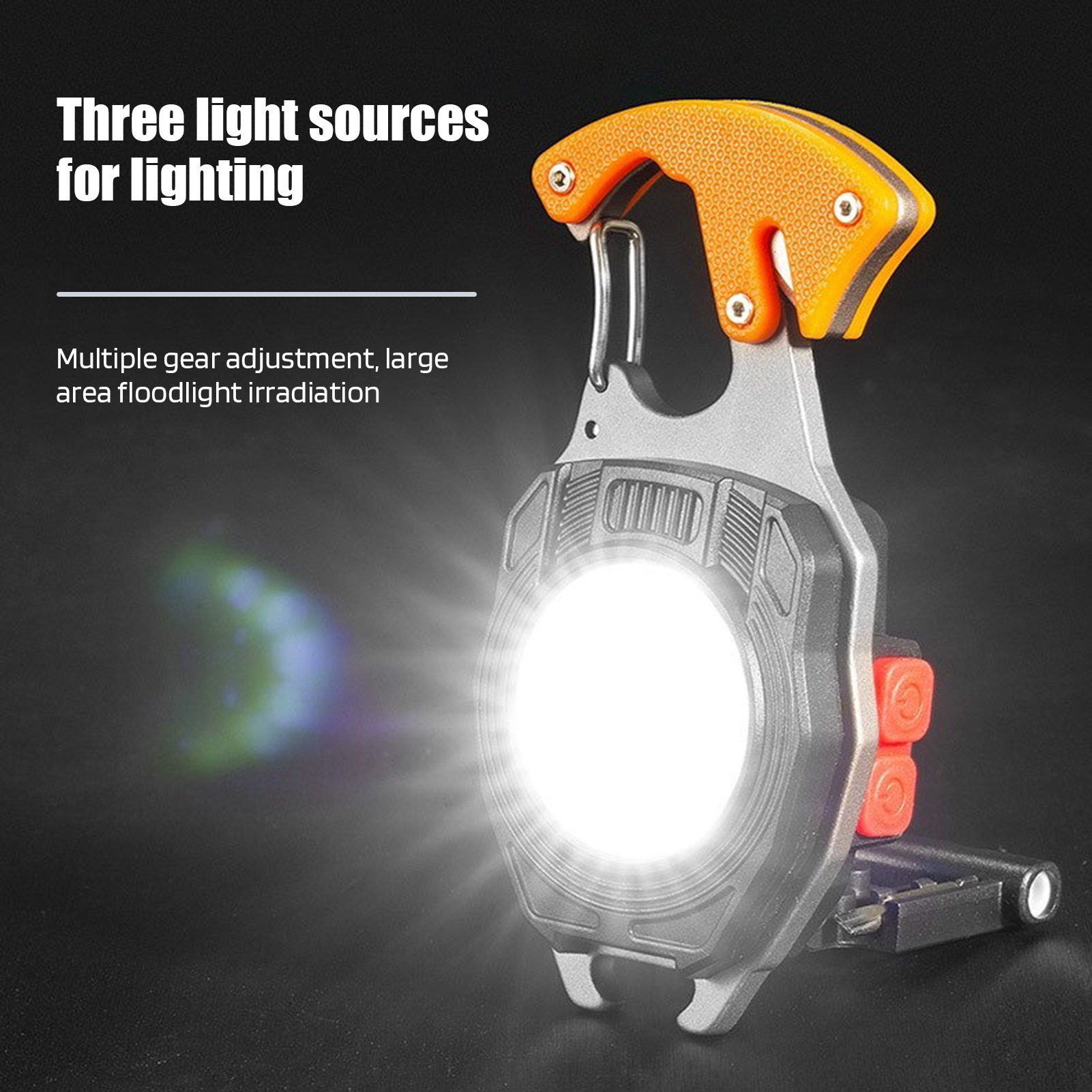 Farfi Camping Light Multifunctional Emergency Tool Rechargeable Led Keychain Work Light Super Bright Mini Flashlight with Screwdrivers Bottle Opener Portable Multifunction Lamp
