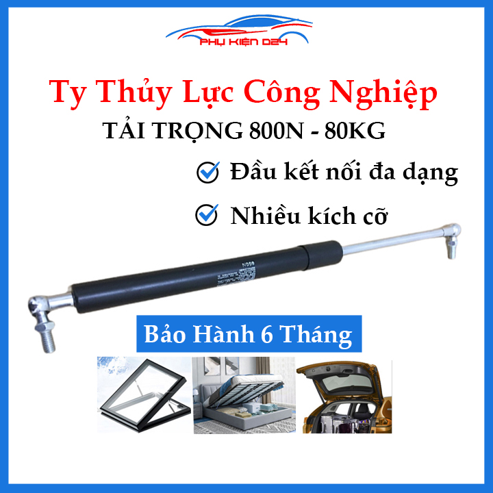 1 Cây ty thủy lực, ty chống cửa, ty công nghiệp chịu lực 800N - 80kg kích thước 40-80cm