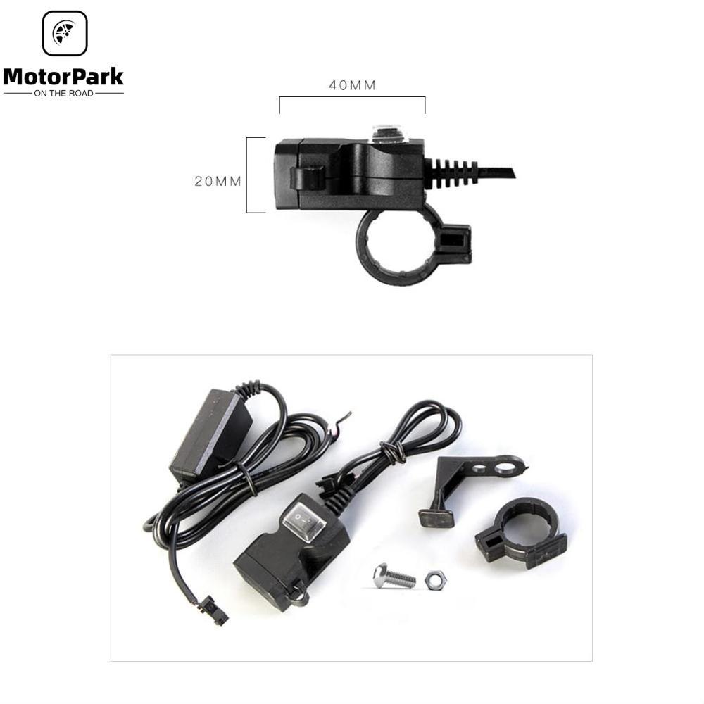 12V-24V USB Socket Charger Switch Accessories for Motorcycles,scooters,ATV