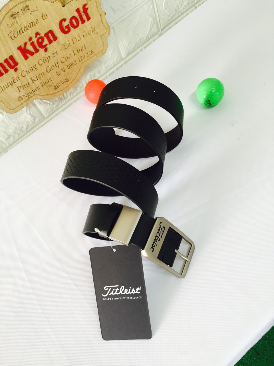 Thắt lưng golf (màu đen-trắng) Golf belt-골프벨트