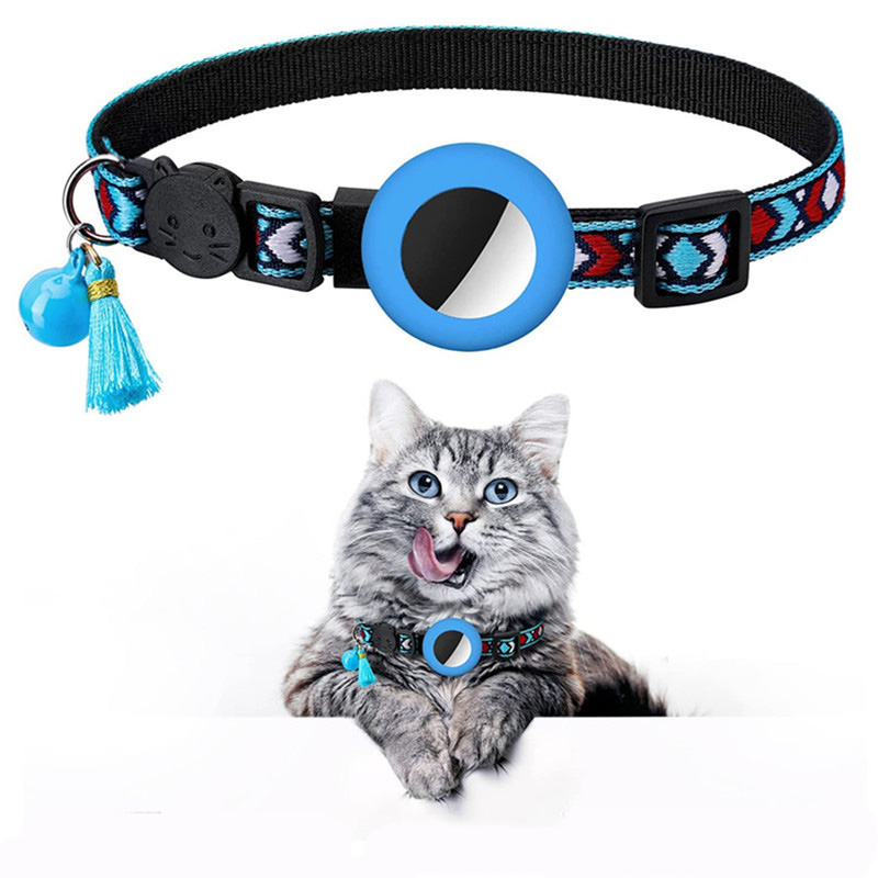 Airtag Collar Adjustable Pet Collar For Cat Puppy Anti-lost Pet Necklace With Airtags Holder Dog Cat Accessories With Bell