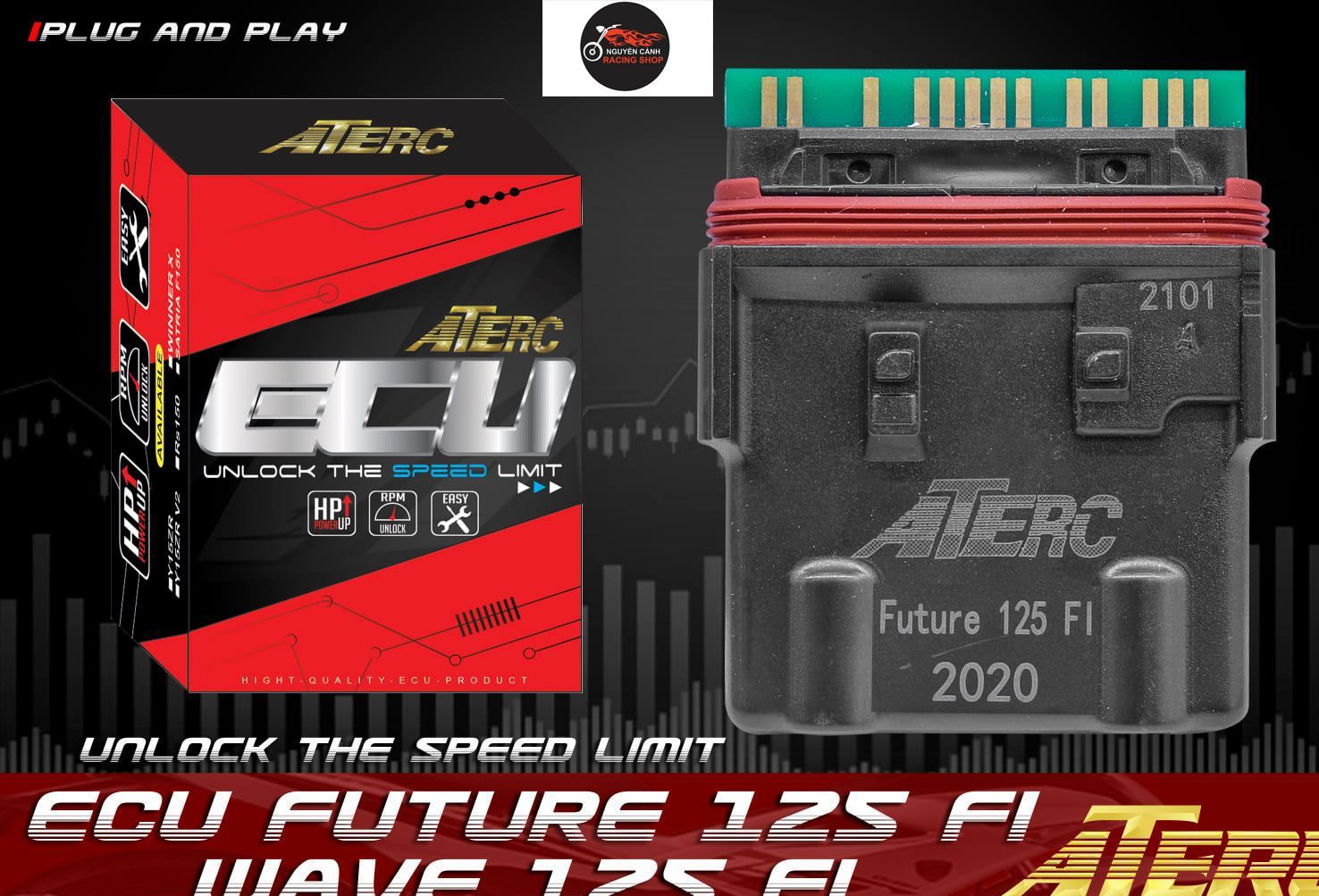IC độ ATE gắn xe future 125 fi xe wave 125 fi