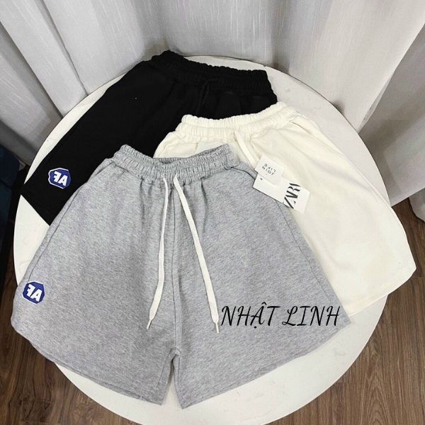 Quần đùi nữ mặc nhà quần short đùi nữ ống rộng cạp cao mặc ở nhà cạp chun thun dây co giãn in chữ FA hàng loại 1 NHẬT LINH - Q238