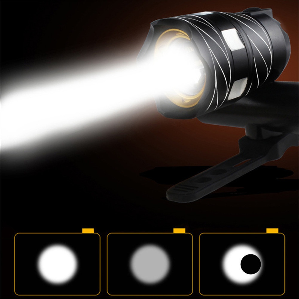 LED Cycling Bike Bicycle Head Light Flashlight With 3 Modes Torch USB