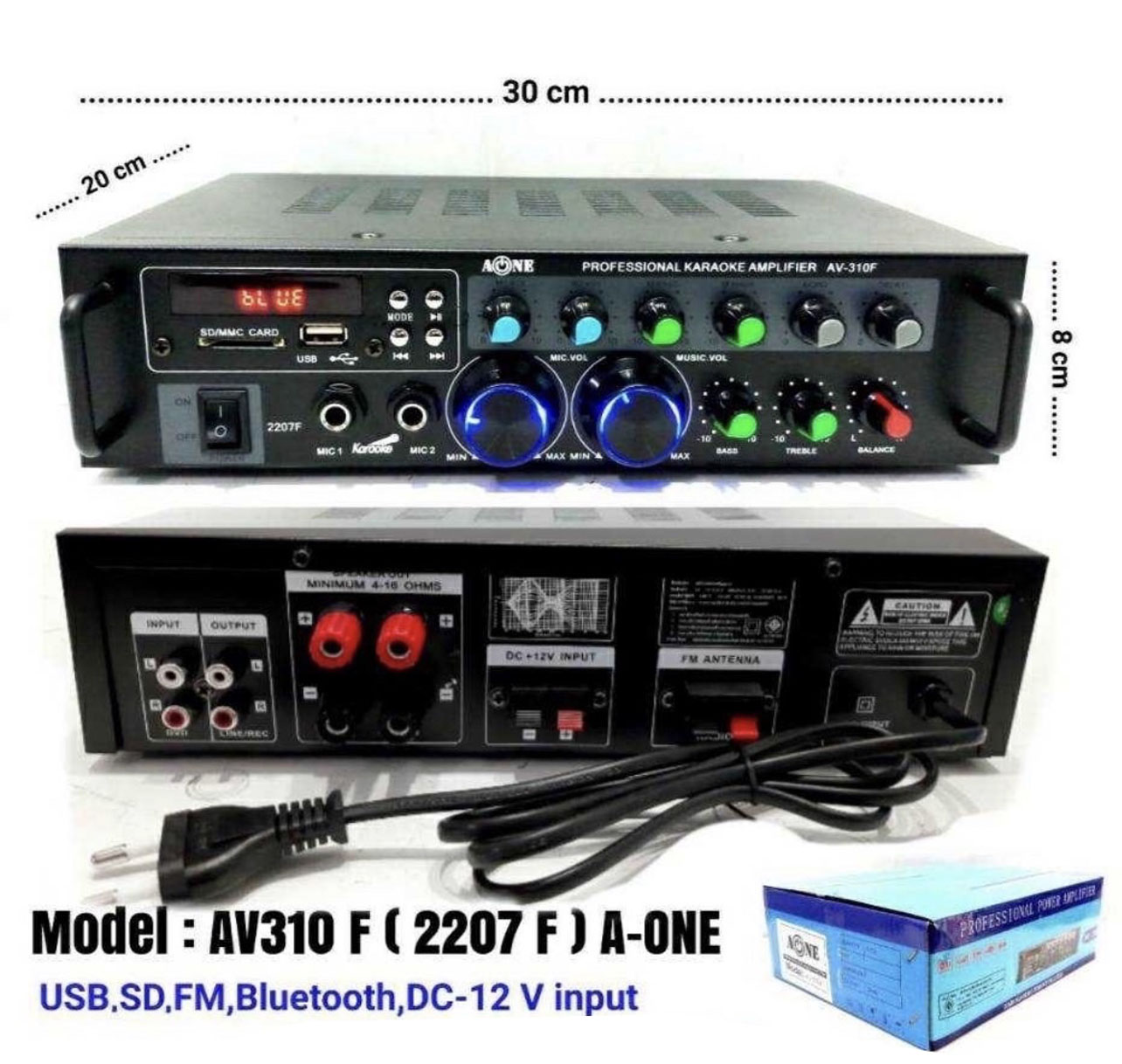 AONE เครื่องแอมป์ขยายเสียง บลูทูธ amplifier AC/DC Bluetooth / USB