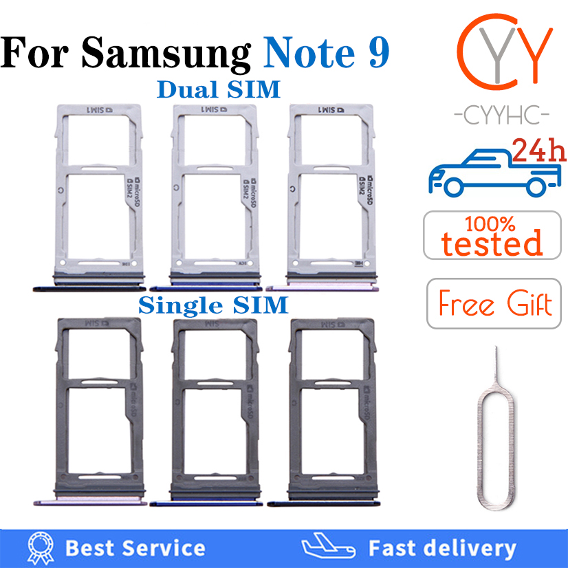 Sim Tray Card Holder For Samsung Galaxy Note 9 N960 Note9 Sim Card Adapter SIM Card with Micro SD Card Holder Slot Tray Adapter Replacement Part Single / Dual