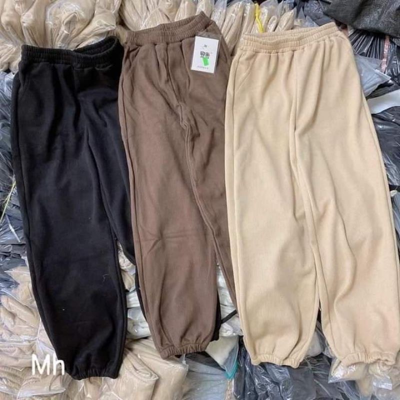 Quần jogger quần bom chun ống rộng đủ màu chất bo tăm dày dặn nam nữ mặc ok unisex samsam shop