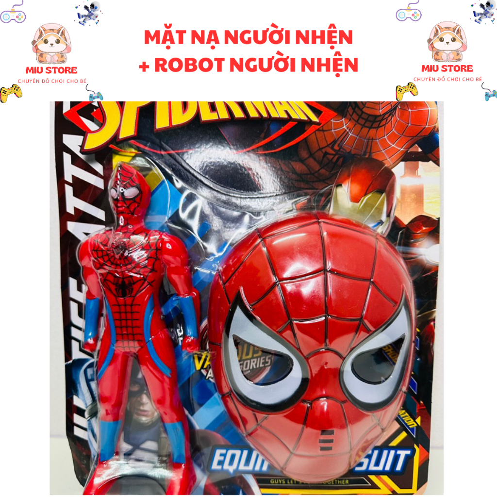 Đồ chơi Bộ mặt nạ siêu nhân nhện spiderman ( 1 mặt nạ và 1 spiderman)