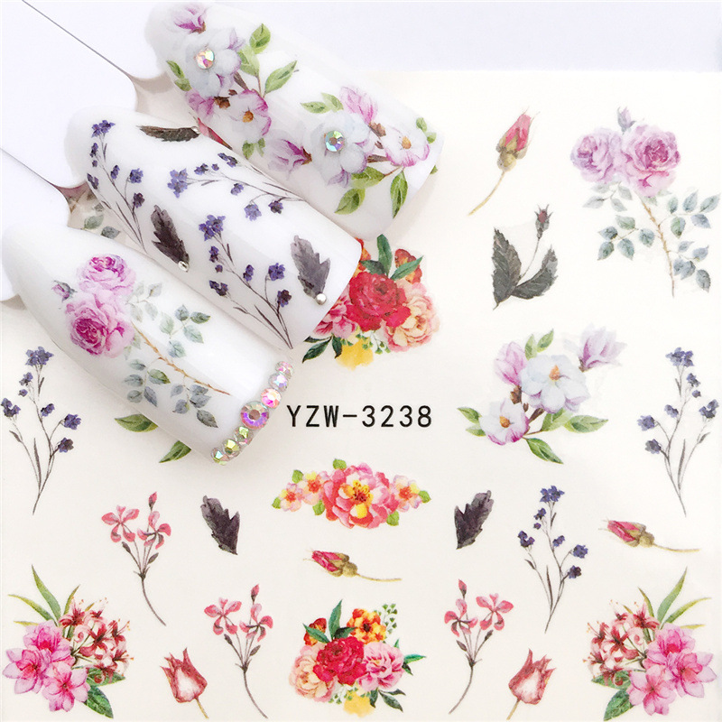 BEAUTYBIGBANG 1PC Small Fresh Butterfly Flower Nail Sticker Eye Butterfly Cherry Flower Ball Bride Nail Watermark Sticker Nail Art Decoration