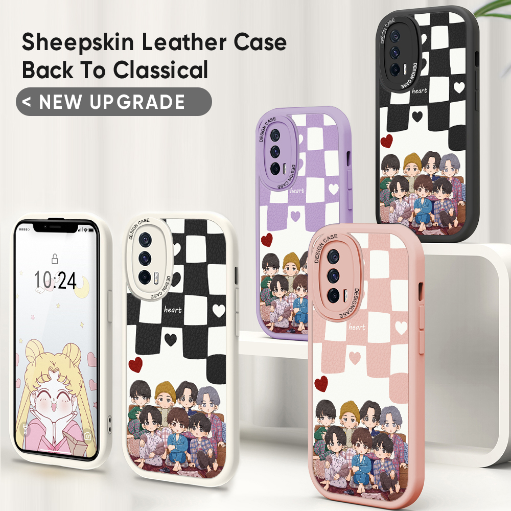 Jizetin Leather Case For iPhone 14 Plus iPhone 14 iPhone 14 Pro iPhone 14 Pro Max Slim Popular Korea Boy Group BTS Leather Back Casing PU Leather Cover Phone Case