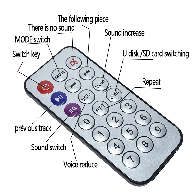 Bảng Mạch Giải Mã MP3 WAV Bluetooth 4.1 3 W Cho Xe Hơi Mô-đun Bộ Khuếch Đại Thu Âm Thanh Hỗ Trợ Điều Khiển Từ Xa USB/TF/U-DISK/IR