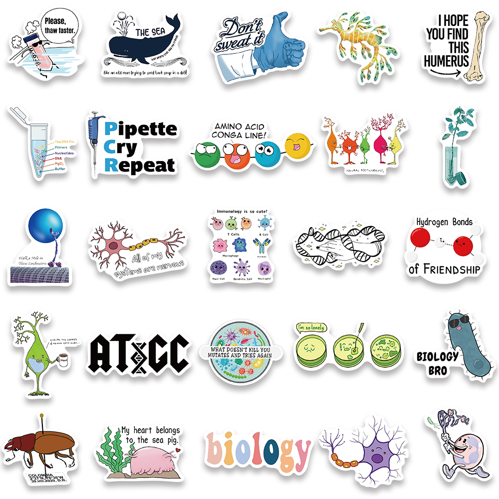HOT%20BeliefMelief%20New%20style%2050/100pcs%20Biology%20Stickers%20Funny%20Aesthetic%20Decals%20Vinyl%20Waterproof%20Laptop%20Luggage%20Fridge%20Stationery%20Scrapbook%20Phone%20Sticker%20-%20Image%208