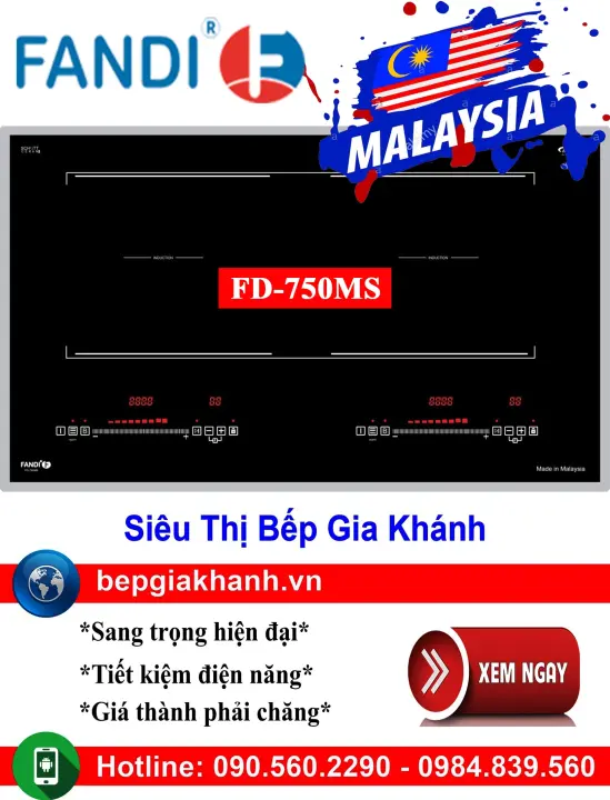 [HCM]Bếp từ đôi Fandi FD-750MS nhập khẩu Malaysia bếp từ bếp điện từ bếp từ đôi bếp điện từ đôi bếp từ giá rẻ bếp điện từ giá rẻ bếp từ đơn bep tu don bep tu