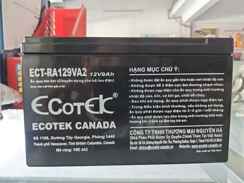 Bình Ắc quy Ecotek 12V 9Ah cũ