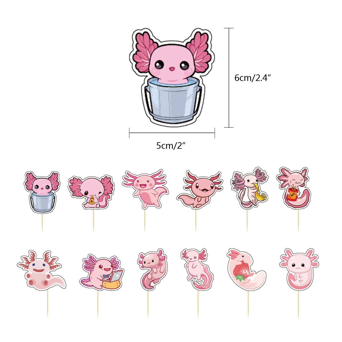 32Pcs Axolotl Animal Theme Birthday Party Supplies Favors Decorations  Banner Cake Topper Cupcake Toppers Balloons Set Decor Gift