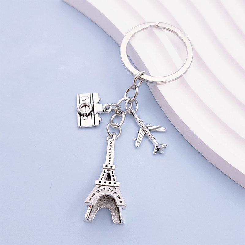 Lovely Mini Paris Eiffel Tower Keychain Aircraft Camera Bag Pendant Keyring Jewelry Gifts Travel Souvenirs Gift Accessories ZHIXING. 