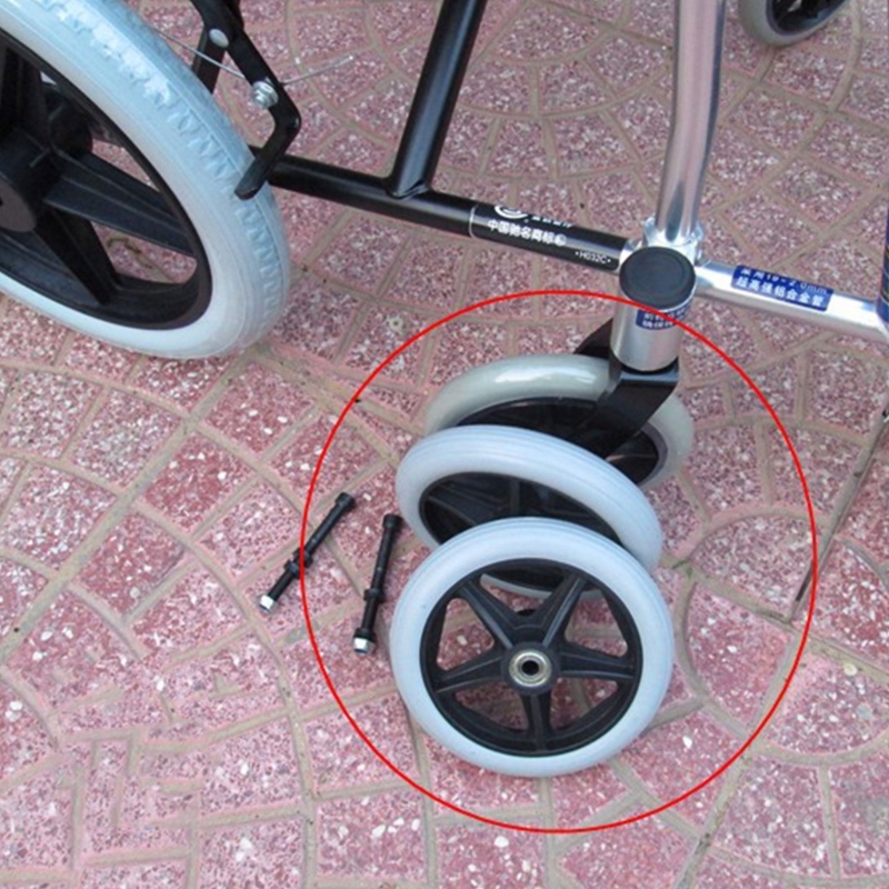 6/7/8%20Inch%20Heavy%20Wheelchair%20Front%20Castor%20Wheels%20Smooth%20Flexible%20Solid%20Tire%20Wheel%20Wheelchair%20Replacement%20Parts%20-%20Image%203