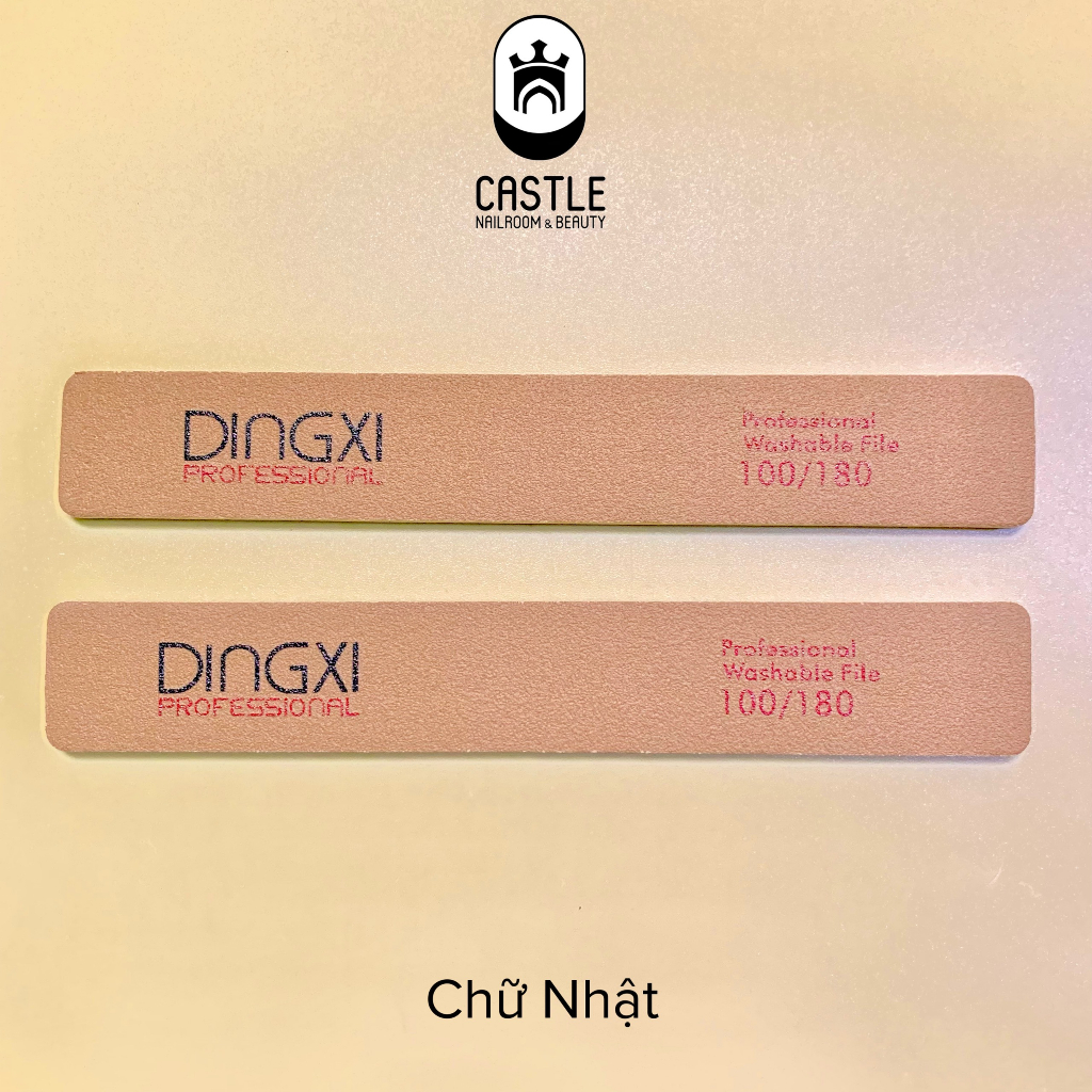 Dũa móng tay dingxi nhám da bò nâu vàng độ nhám 100/180 - dũa móng nail