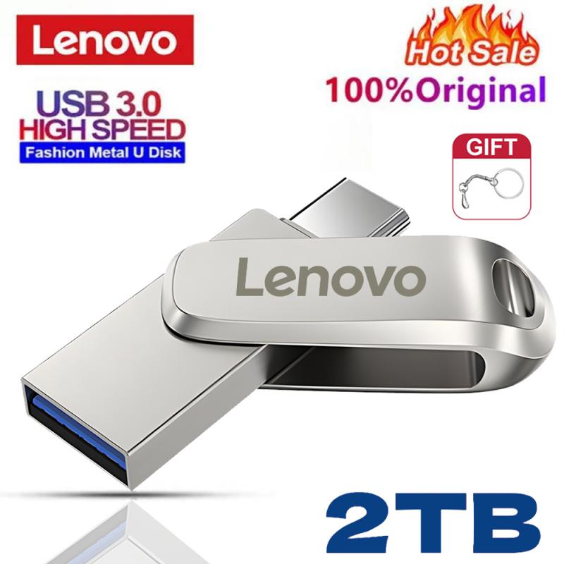 Upgraded Lenovo 2TB Pen Drive Metal USB 3.0 High Speed External Memory USB Mini Flash Drives 1TB 256GB USB Flash Disk Adapter.