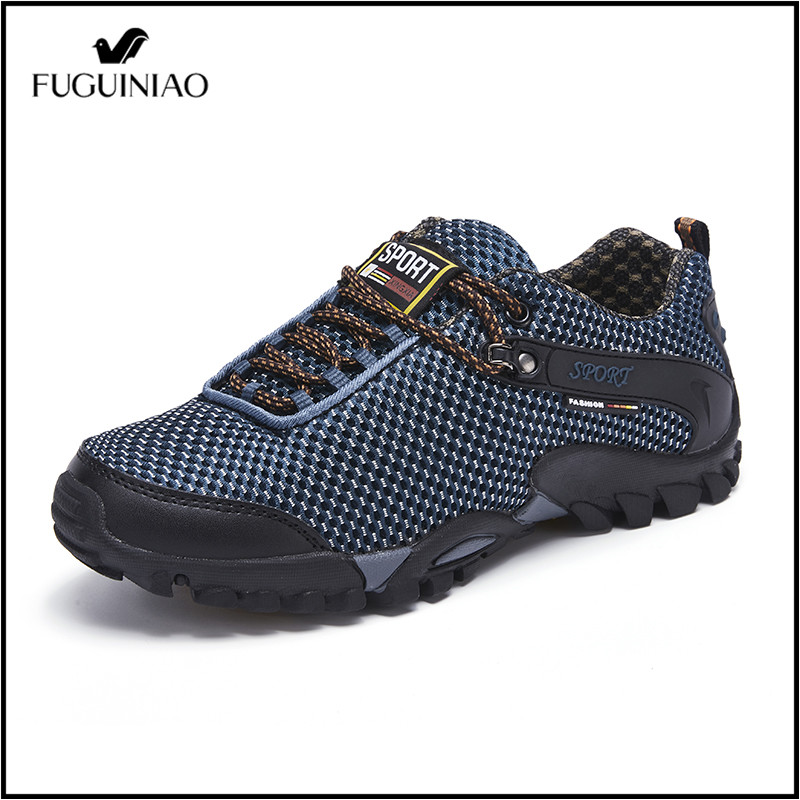 Fuguiniao 2022 New High Quality Cow Leather Climbing Shoes Man Trekking Fishing Hiking Shoes Women Breathable Lycra Camping Sneaker Outdoor Tourism(Free Shipping)