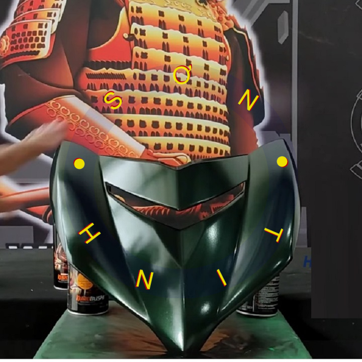 Sơn Xịt Samurai Màu Xanh Rêu Nhám Mờ Y9393 (phải phủ bóng mờ 128A)