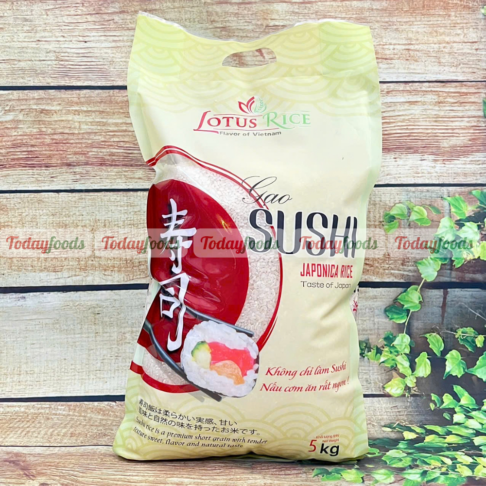 Gạo Sushi Lotus Rice 5KG (Japonica Rice) (Gạo nấu cơm sushi)