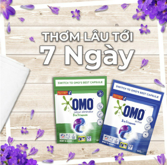 [HCM GIAO 2H]Viên Giặt OMO Công Nghệ Anh Quốc (17 Viên/Túi)