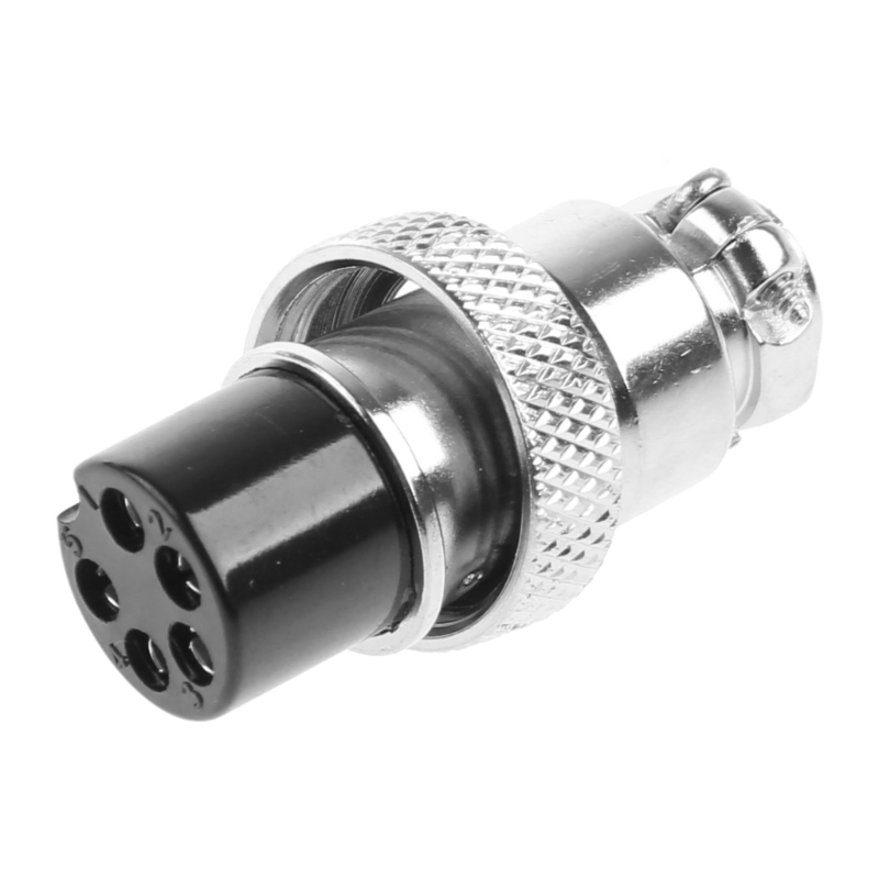 【New arrival 】 GX16 Aviation Plug Socket 5 Pin 16mm Female Wire Panel Circular Connector Copper Alloy Inline Cable Jointer