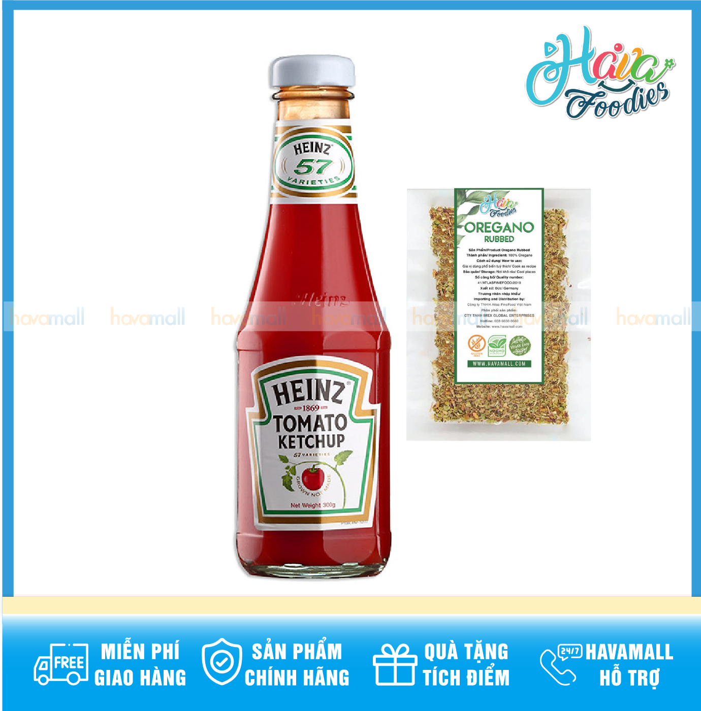 TẶNG LÁ OREGANO Tương Cà Heinz 300G Tomato Ketchup thumbnail