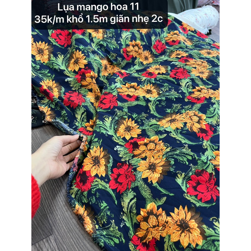 Vải Lụa Hoa , lụa mango,lụa hoa nhí,  may JUMSUIT không cần lót