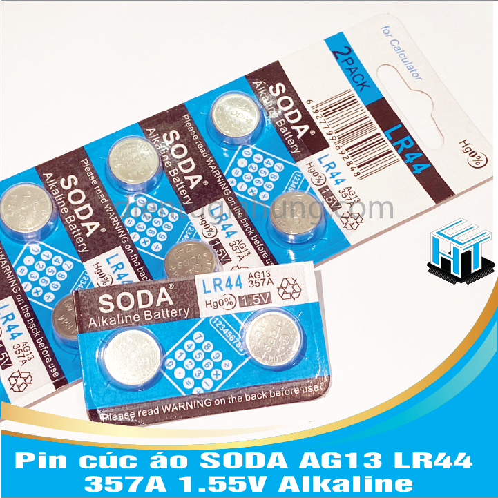 Combo 5 viên pin cúc áo soda ag13 lr44 357a 1.55v alkaline
