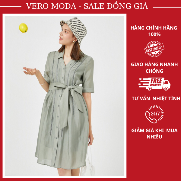 Đầm sơ mi Vero moda ( gồm váy sơ mi kèm đai)