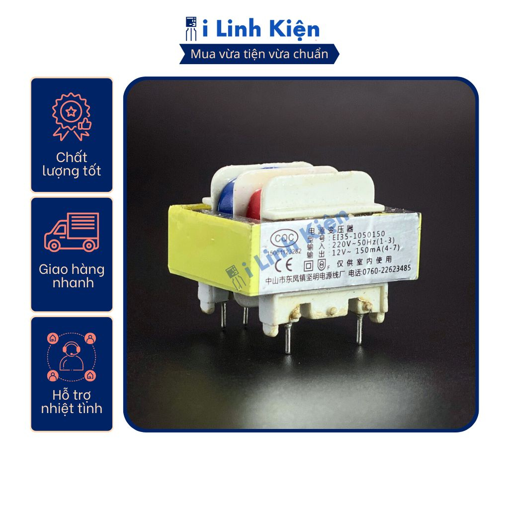 Biến áp nguồn hàn mạch 12V 150mA (biến áp PCB)