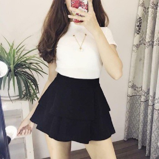 Chân váy xòe 2 tầng siêu dễ thương