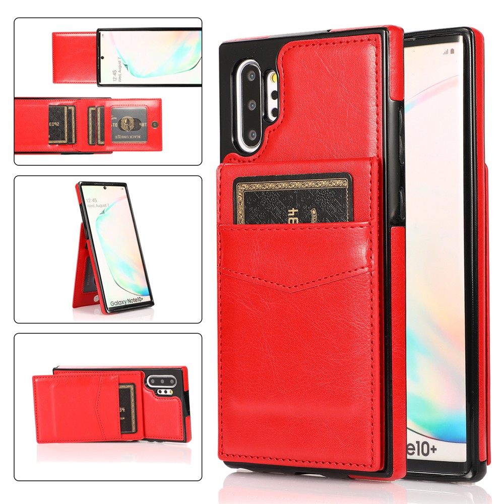 For Samsung Galaxy Note 10 / Note 10 Plus Note 10+ Case Flip Wallet Cover Leather Magnetic Clasp Kickstand Protective Casing with Card Holder