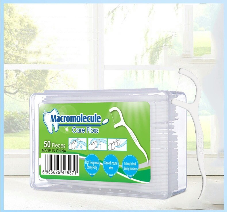 Hộp 50 tăm xỉa răng chỉ nha khoa 2 đầu macromolecule