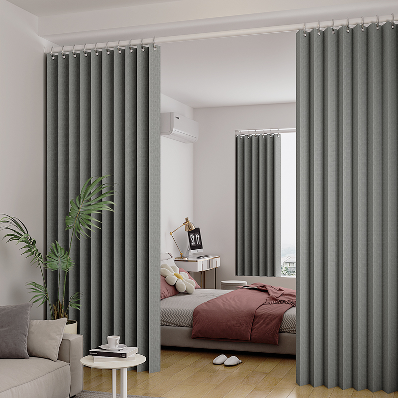 Room Partition Divider Curtains, Pleated Folding Door Curtain for Doorways, Sliding Langsir Pintu Doors Curtain for Closet and Room Divider Penghadang Ruang