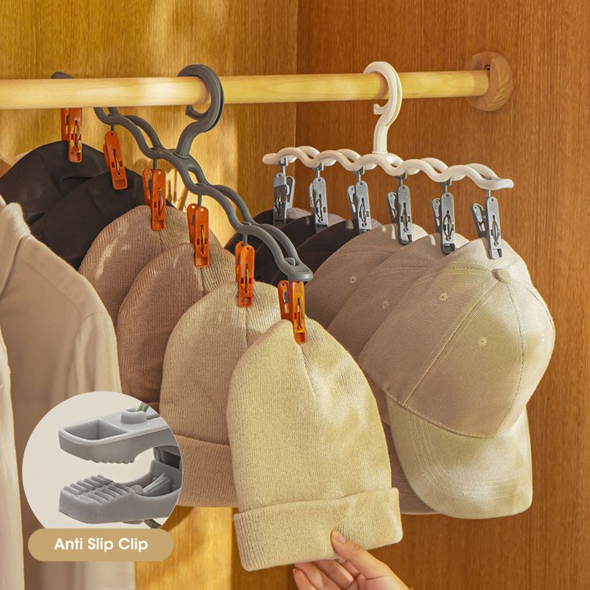 Multifunction Hat Storage Rack Socks Baby Clothes Organizer Caps Holder Scarf Storage Rack Windproof Hat Hook Wardrobe Organizer