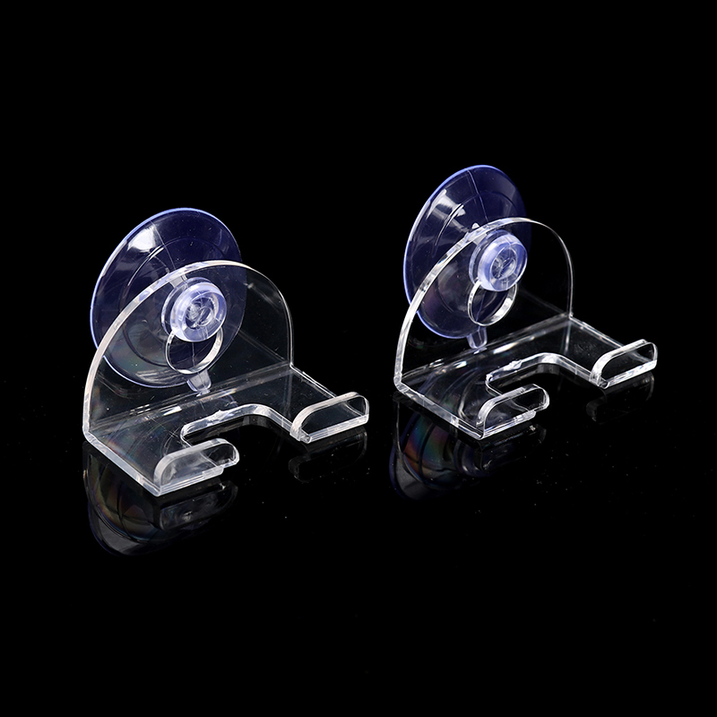 2pcs Shaver Holder Suction Cup Transparent Hook Razor Rack Waterproof Removable.