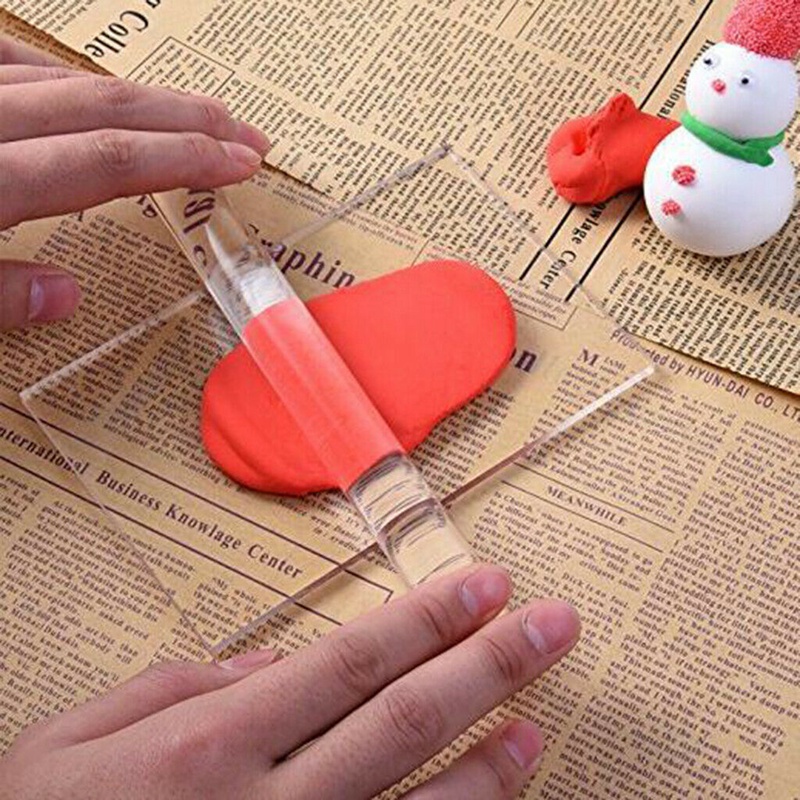 2 Pcs Solid Acrylic Roller Rolling Pin Sculpey Polymer Clay Art Craft Accessories