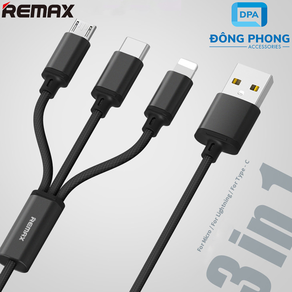 Cáp Đa Năng 3 Đầu Remax RC-131TH Chính Hãng ( Lightning - Micro USB - Type C )