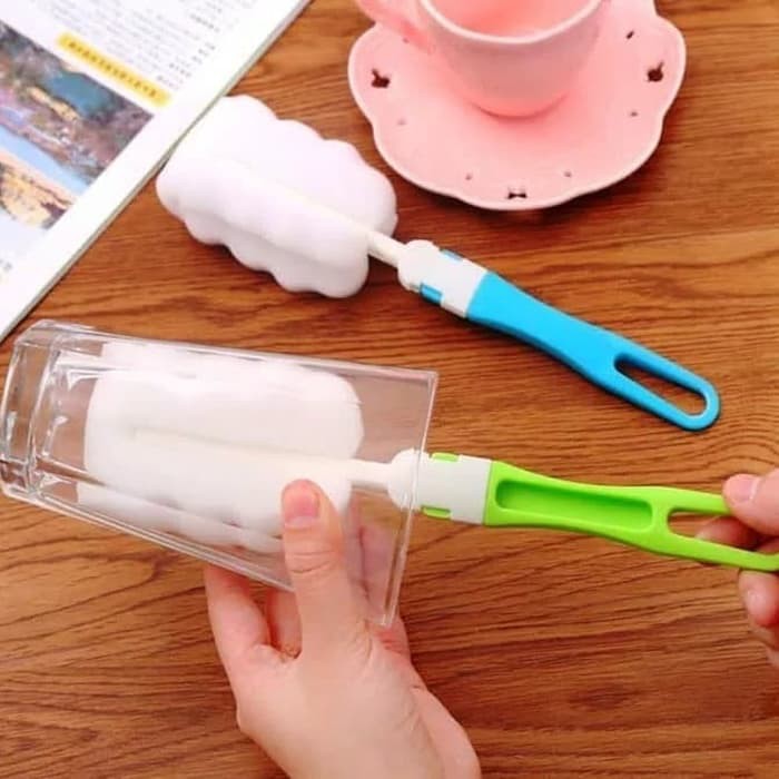 Combo 2 Cây Cọ Rửa, Ly, Cốc, Bình Sữa Đa Năng Đầu Mút Xốp