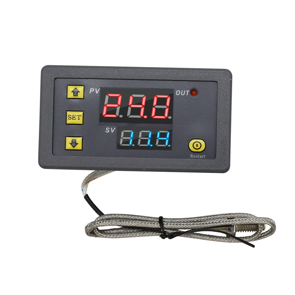【Sleek】 W3230 AC110-220V/DC5V/DC12V/DC24V K-type thermocouple digital temperature controller -60 ° C~500 ° C red&blue display.
