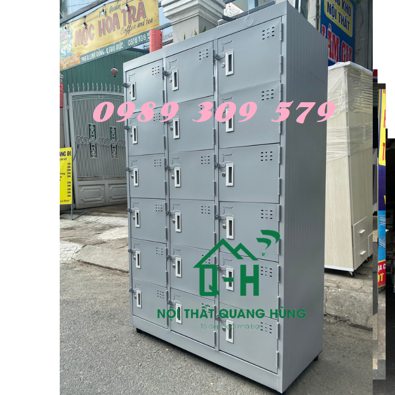 Tủ locker 18 cửa sơn tĩnh điện cao cấp hcm