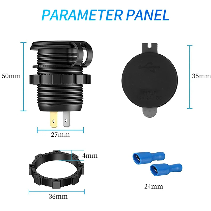 Quick Charge 3.0 Dual USB Fast Car Charger Socket 60W Waterproof 12V ...
