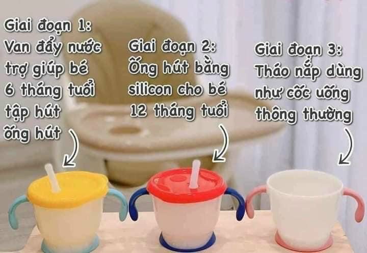 Cốc tập uống 3 giai đoạn cho bé Richell