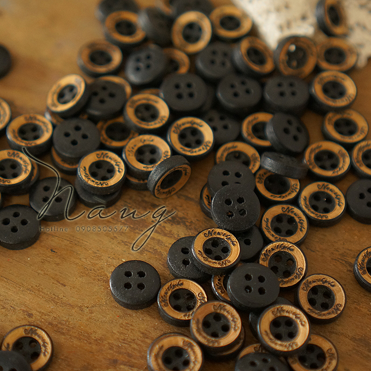 Set 50 Nút Gỗ Tự Nhiên Có Họa Tiết (12,5mm)