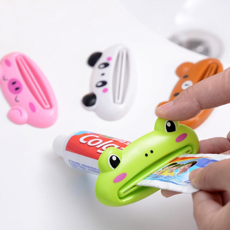 Kids Cartoon Cute Toothpaste Dispenser Tools Multipurpose Automatic Toothpaste Squeezer Tooth Paste Tube Squeezer Cosmetic Facial Cleanser Dispenser for Bathroom Supplies