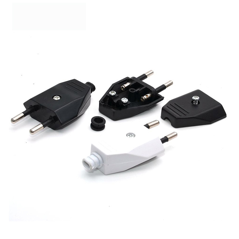 2 Pin EU European US Male Plug AC Electrical Socket Adapter 250V ...
