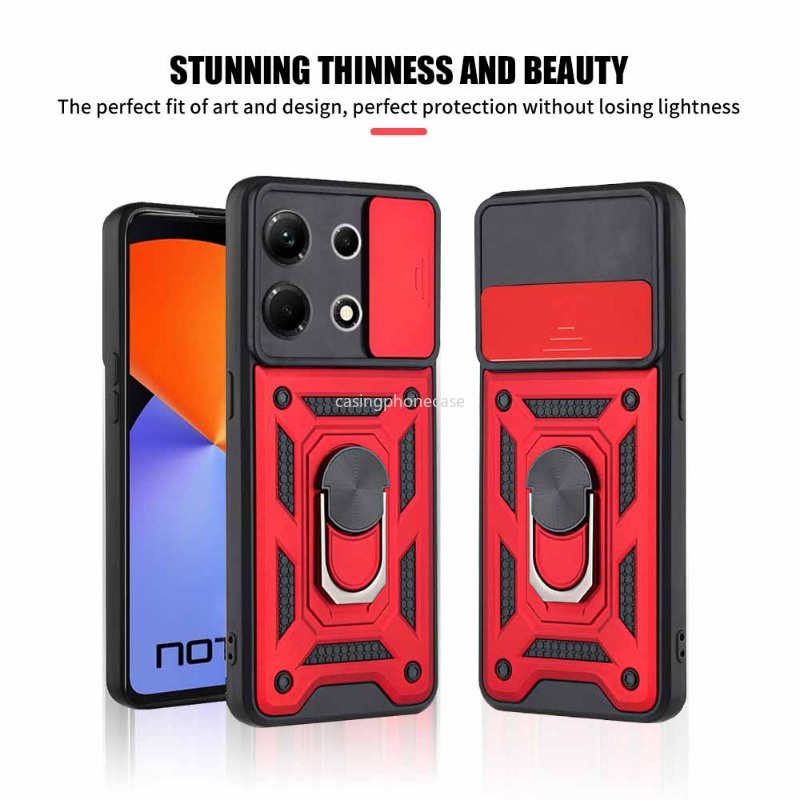Armor Phone Case For Infinix Note 40 30 Pro Plus ProPlus Pro+ VIP 40Pro+ 30VIP 30Pro Note30 Note40 4G 5G 2023 2024 Casing Shockproof Ring Stand Holder Full Protect Soft Edge Anti Fall Back Cover